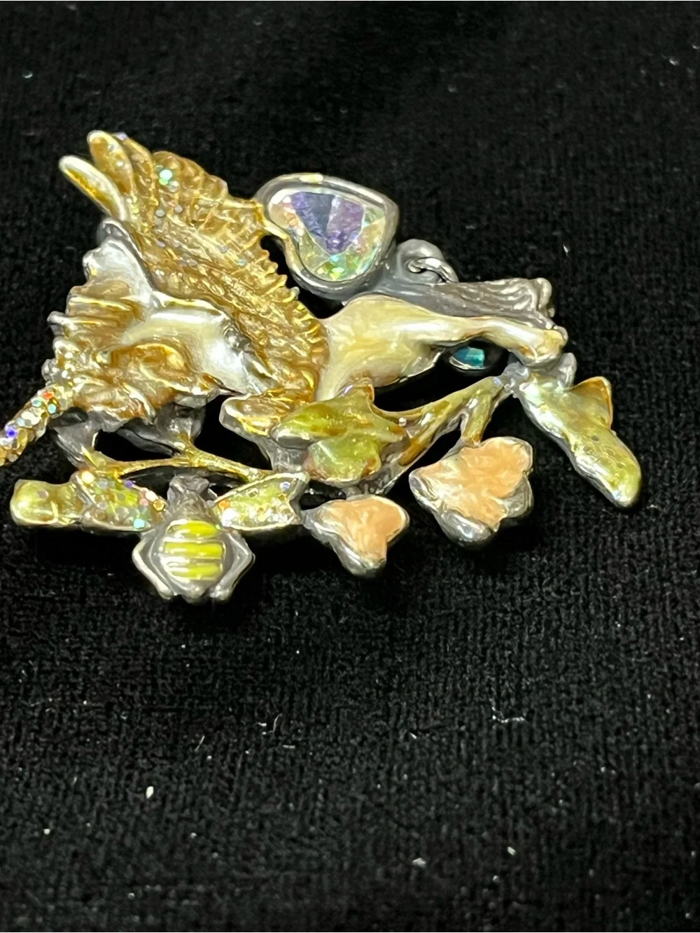 Vintage Kirks Folly Whisper Winged Unicorn Pegasus Brooch 1798